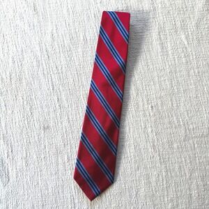Brooks Brothers Red Blue Stripe 100%‎ Silk Woven in England Men's Tie